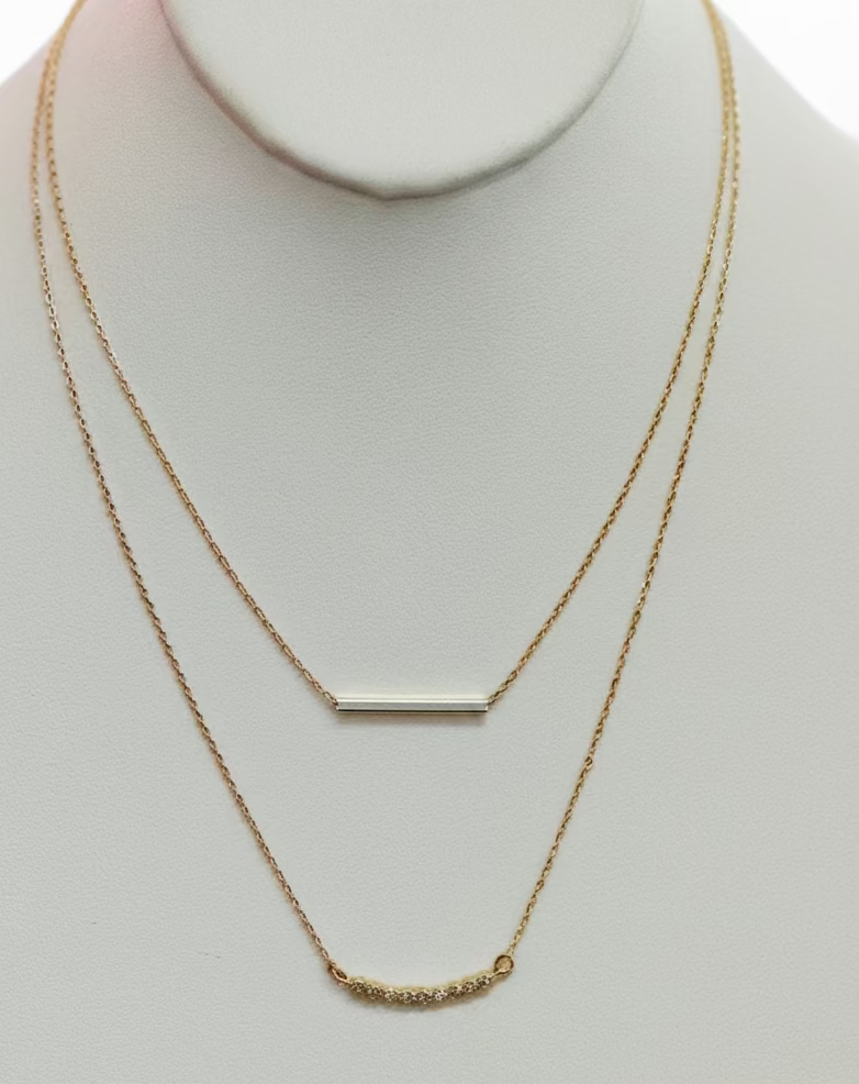 Vintage The Archival Double-Layer Bar Necklace