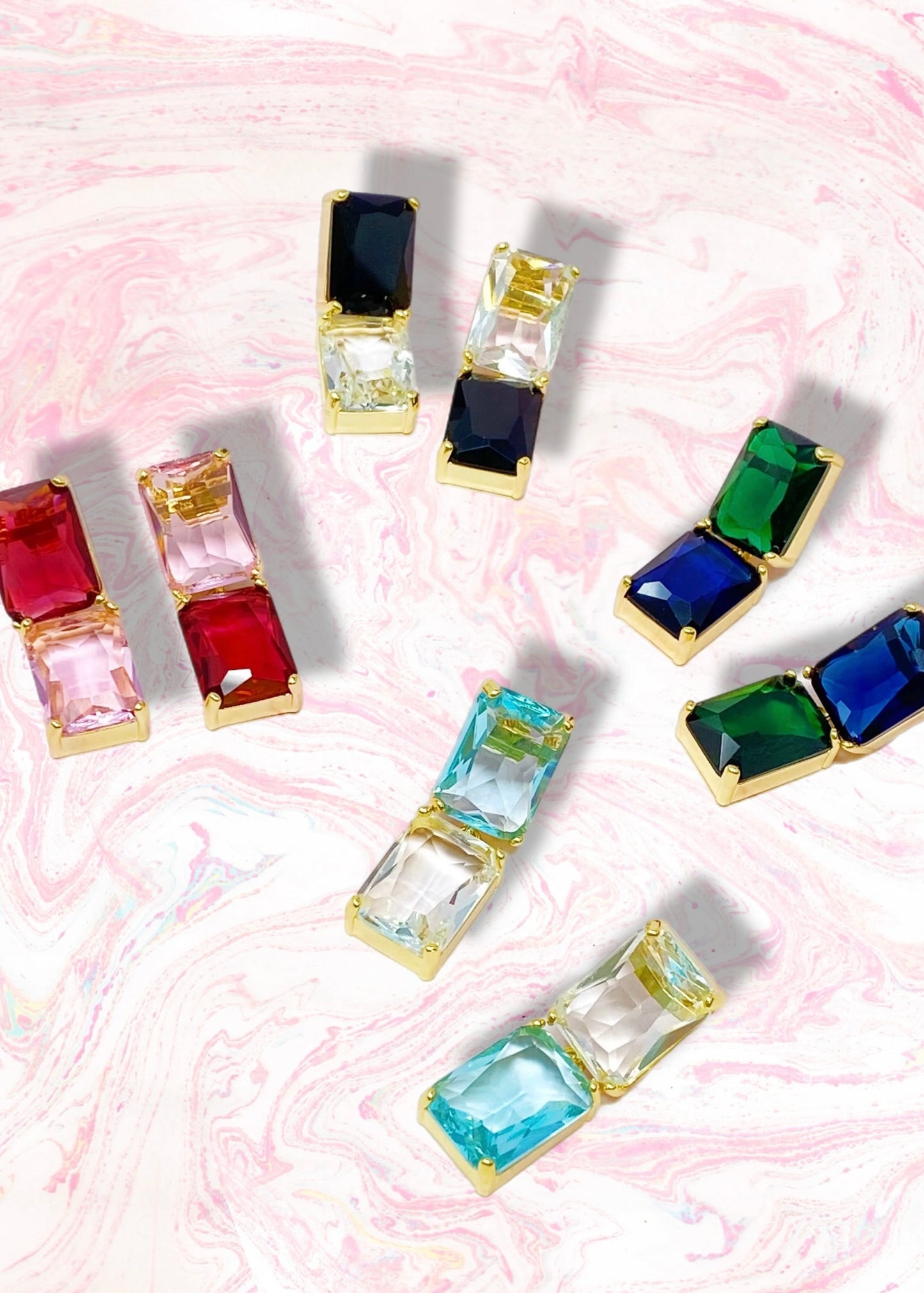 Princess Double Jeweled Earrings