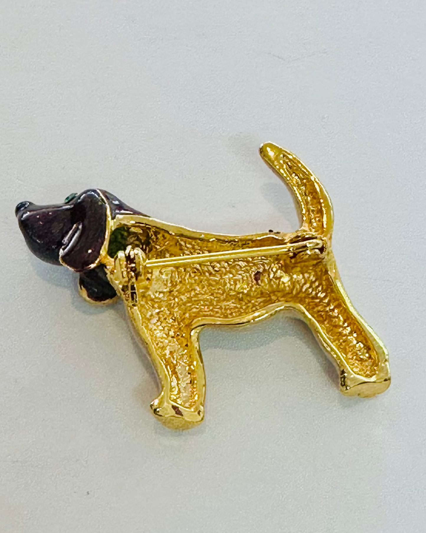 Vintage Enameled Pup Heritage Brooch