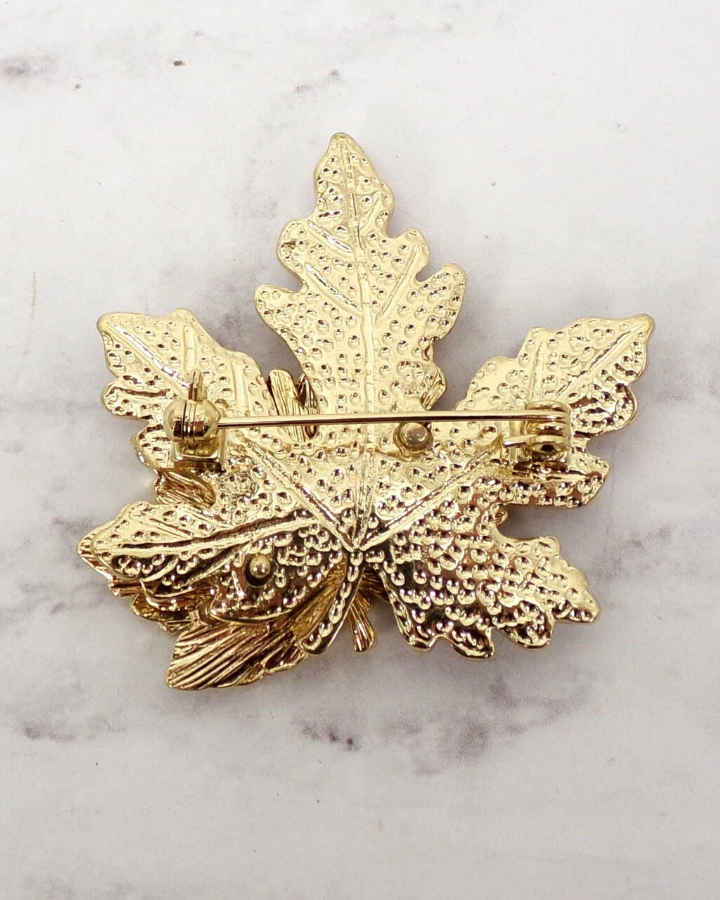 The Autumn Layered Leaf Brooch