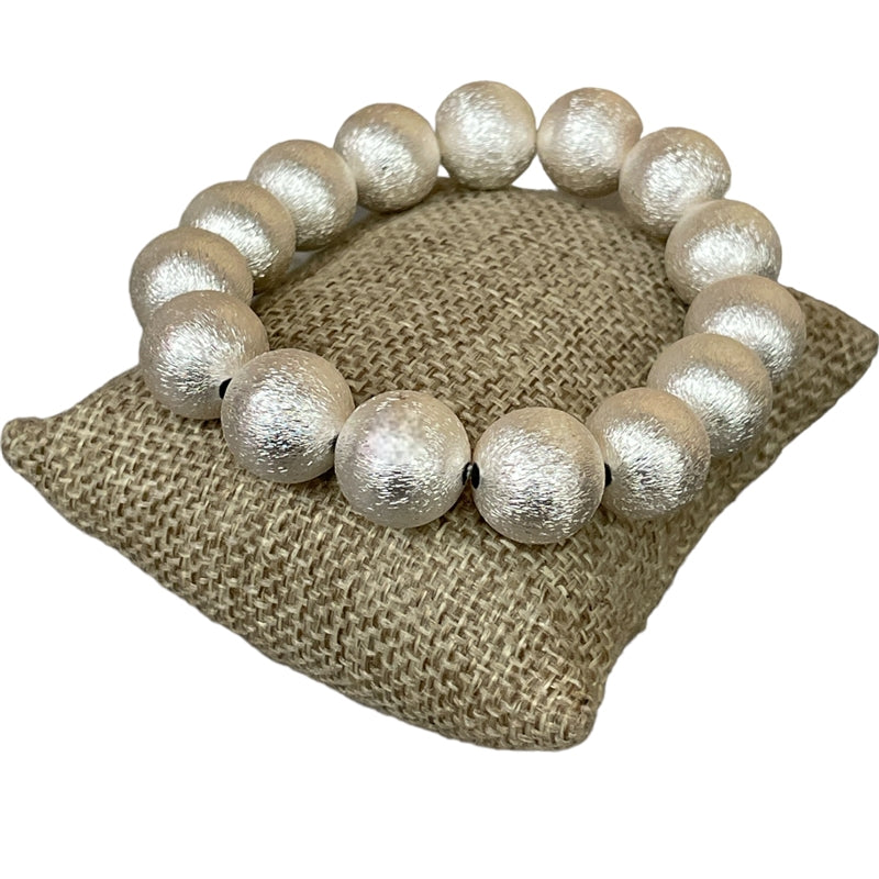 Silver Glam Beaded Bracelet