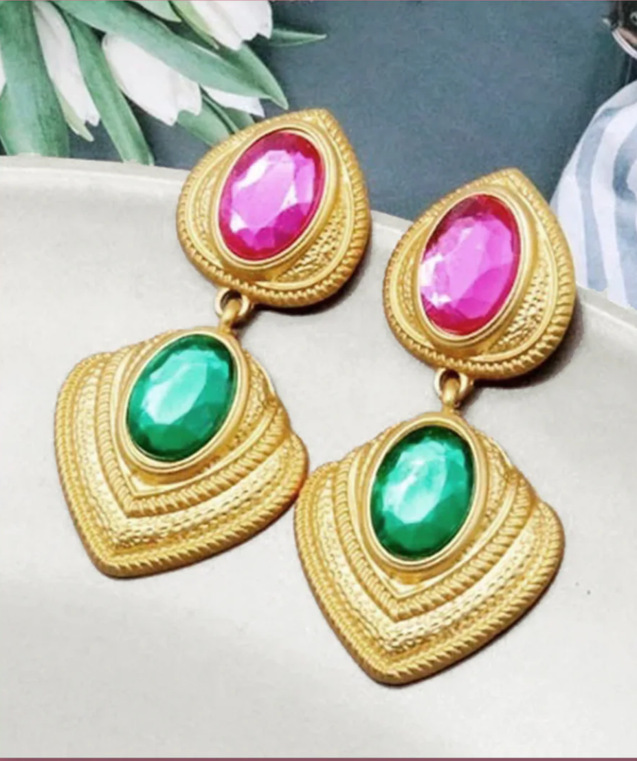 Gold Vibrant Drop Earrings
