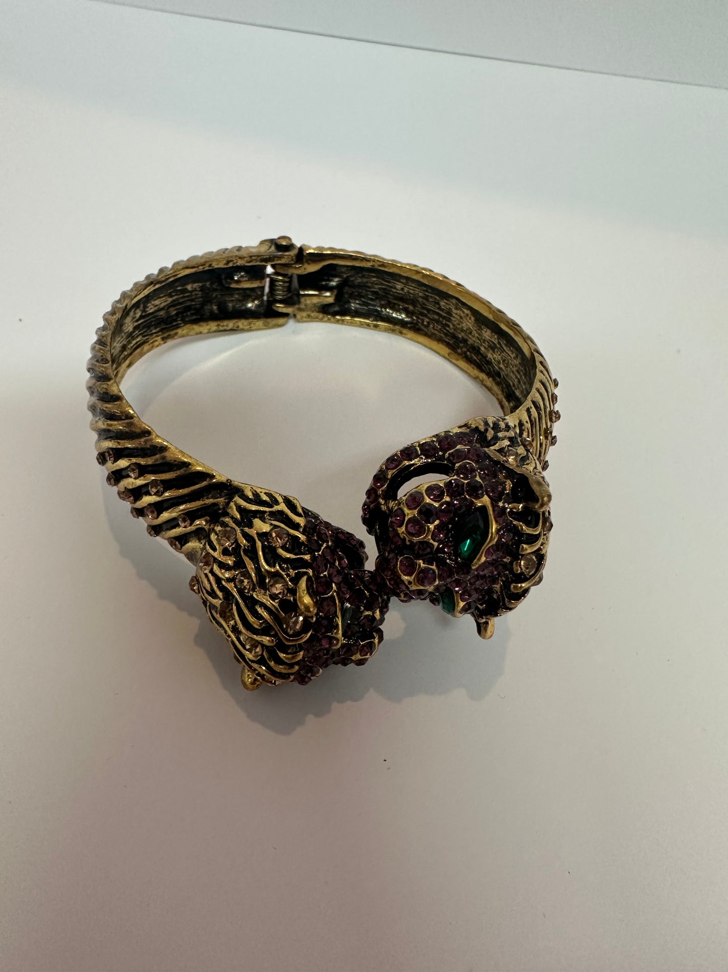 Stainless Steel Double Dragon Hinge Bracelet