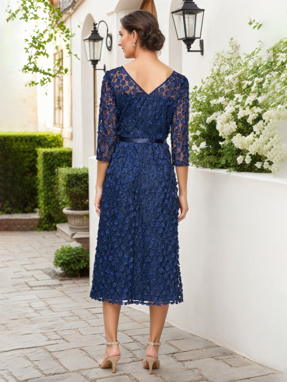 Alex Evenings Women’s 3D Flower A-Line Dress
