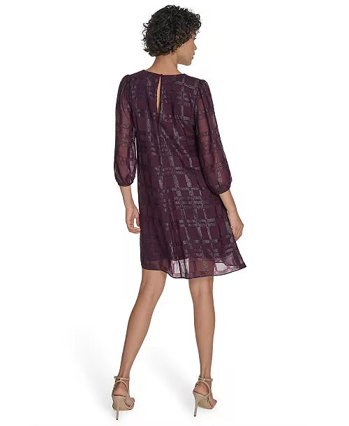 Women's Crew Neck Plum Shift Dress
