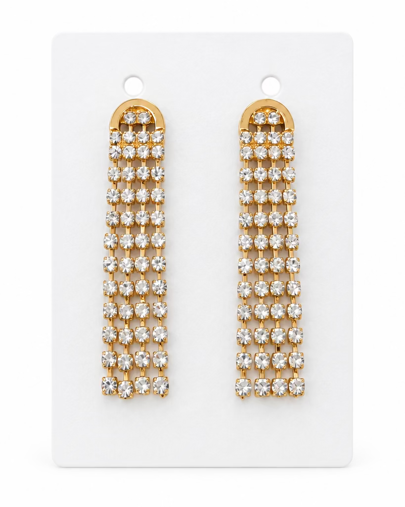 Celine Arch Deco Crystal Drop Earrings
