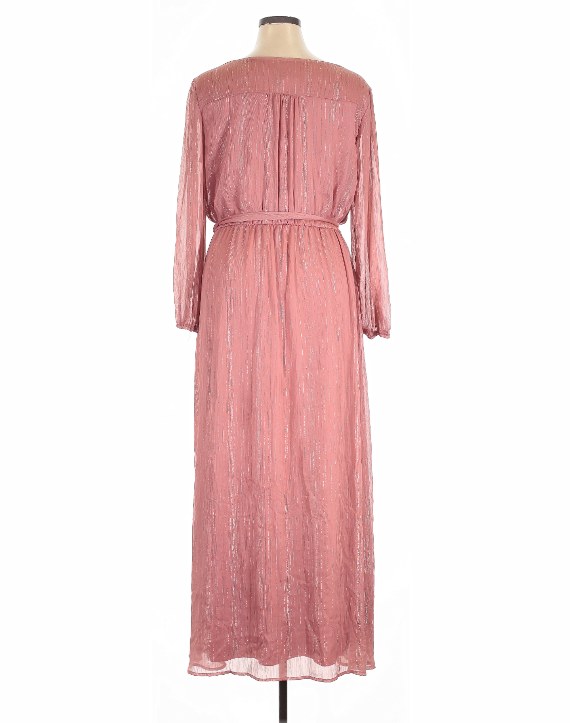 Rose Gold Shimmer Pleated Surplice Jumpsuit