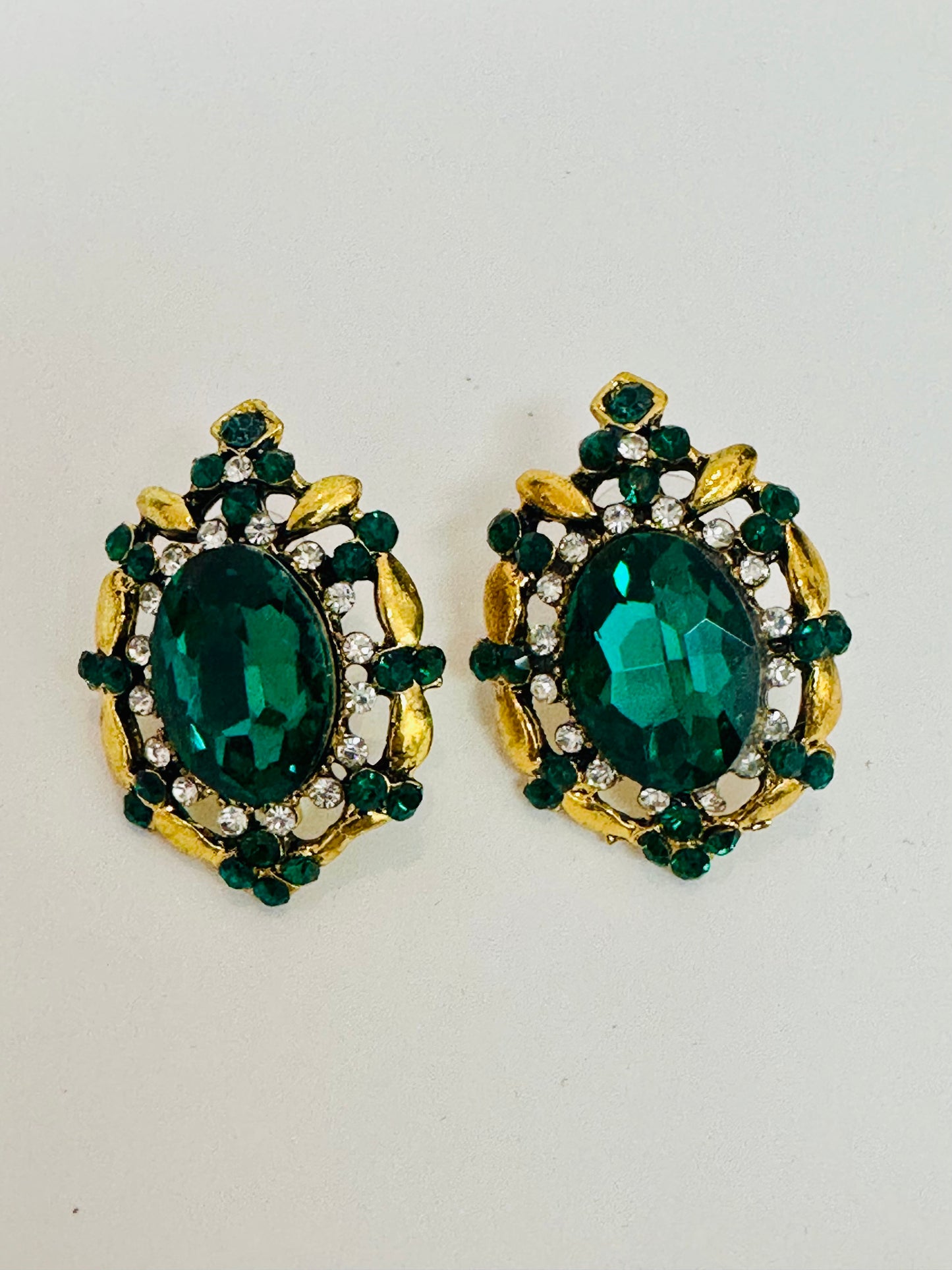 The Rhodes Vault "Royal Emerald" Baroque Statement Earrings