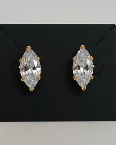 Marquise-Cut Cubic Zirconia Stud Earrings