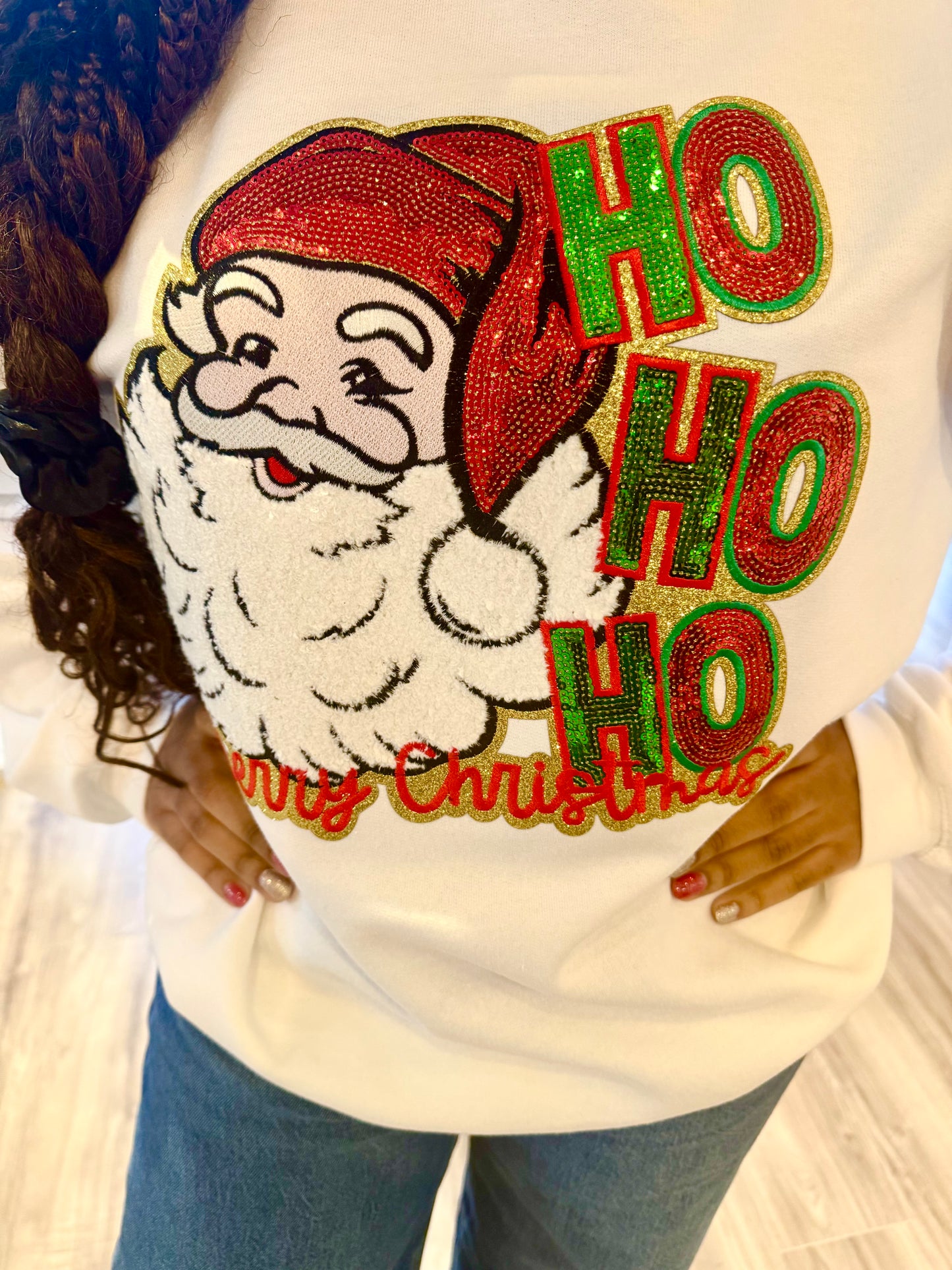 Sequin Ho Ho Ho Sweatshirt