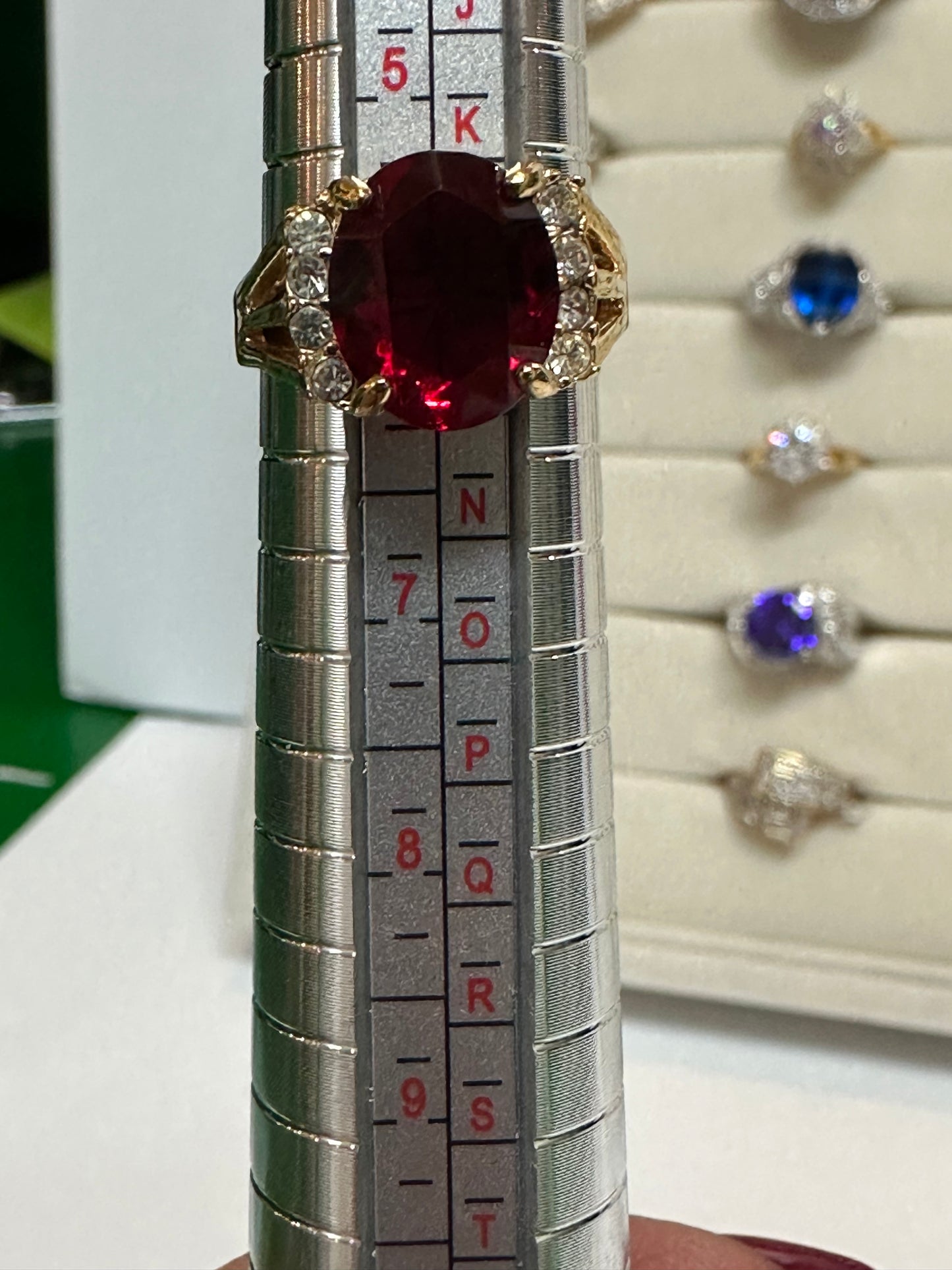 Vintage Gold Oval Crimson Cocktail Ring