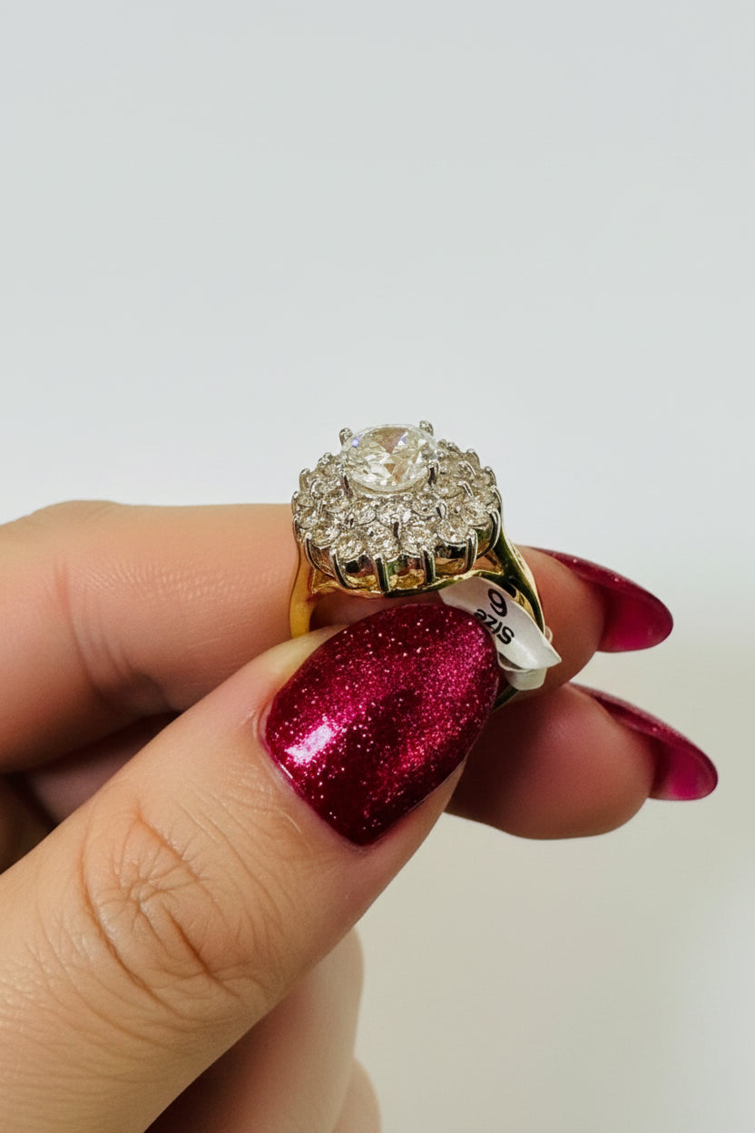 Vintage Oval Cluster Cocktail Ring