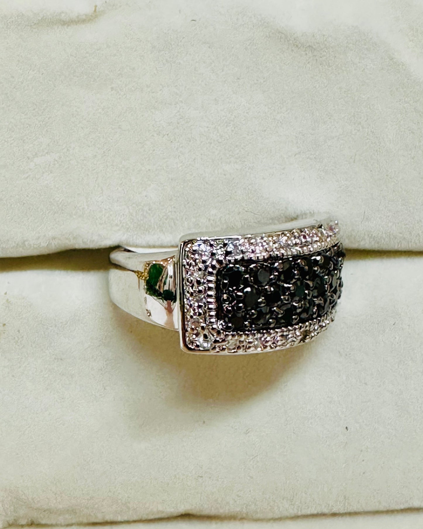 Vintage Black & White Pavé Statement Band
