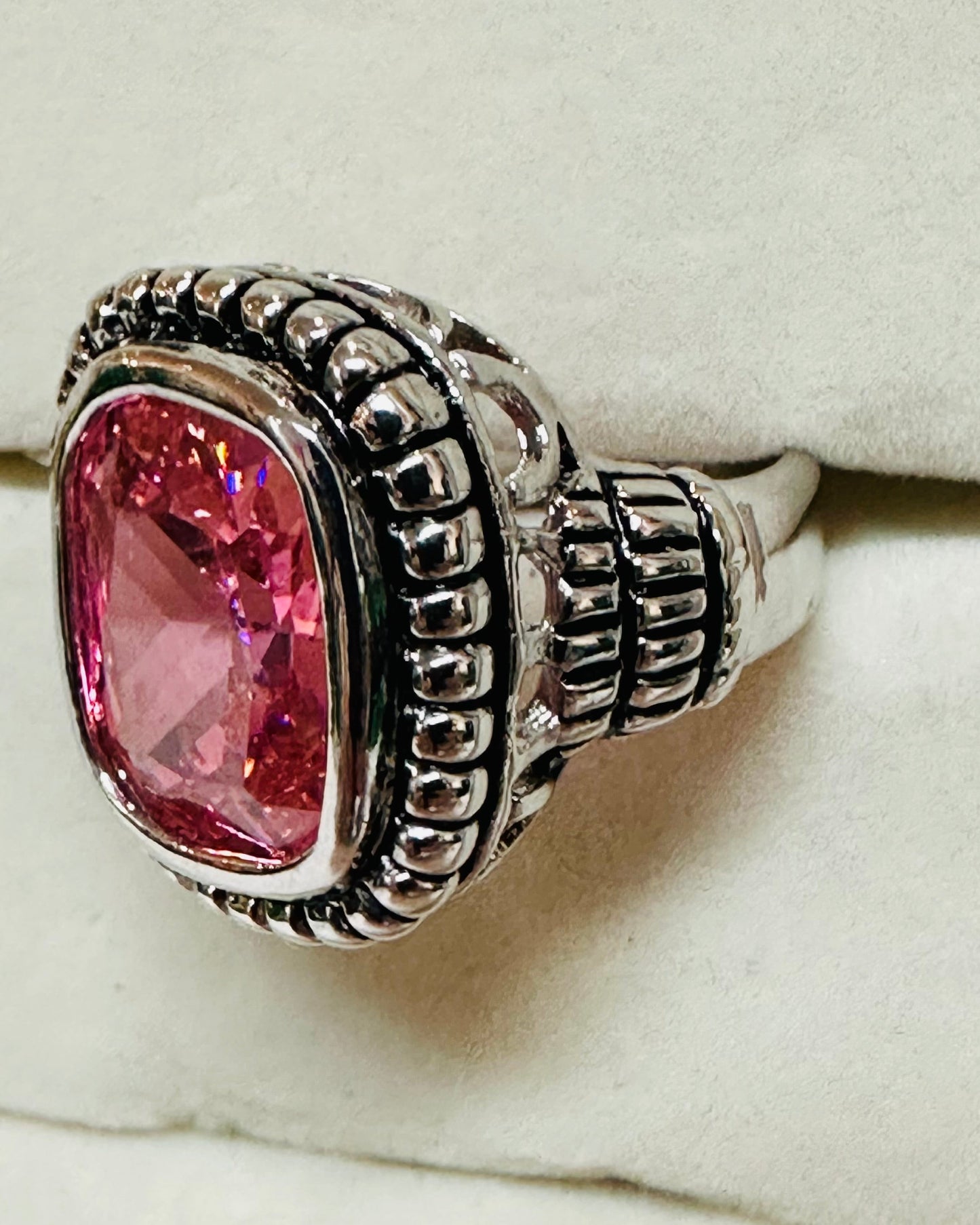 Vintage Blushing Twilight" Statement Ring