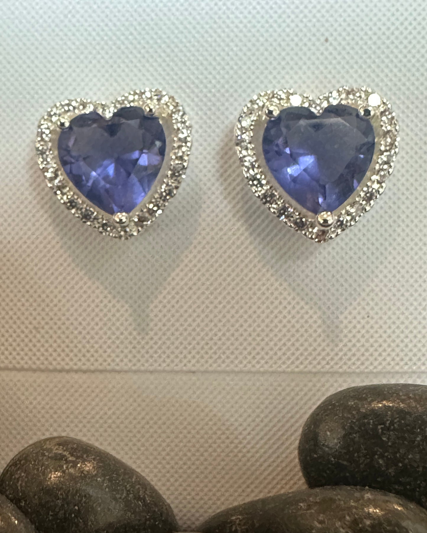Vintage Heart-Cut CZ Halo Studs