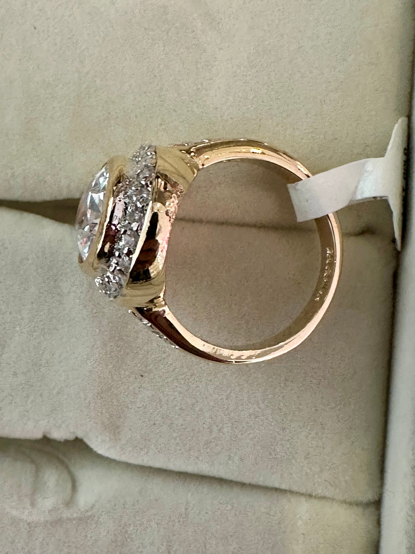 Vintage CeCi 14K Gold Oval Halo Cocktail Ring
