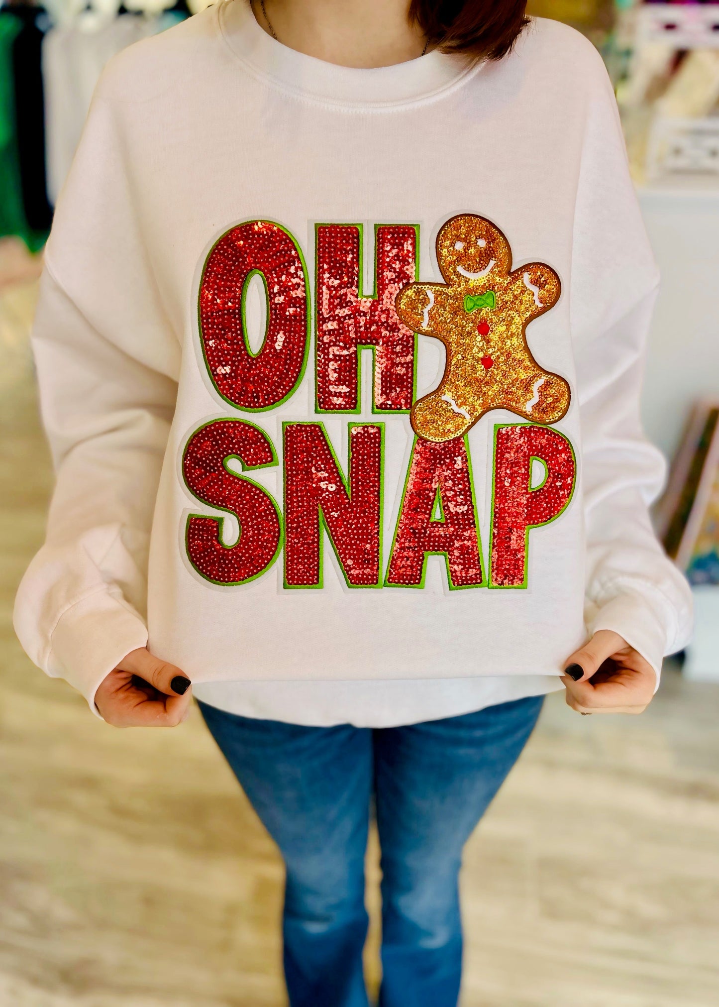 Sequin Oh Snap Sweatshirt