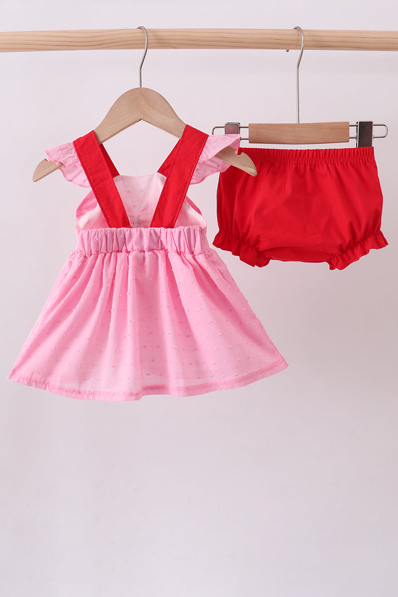 Pink Strawberry Bloomer Set
