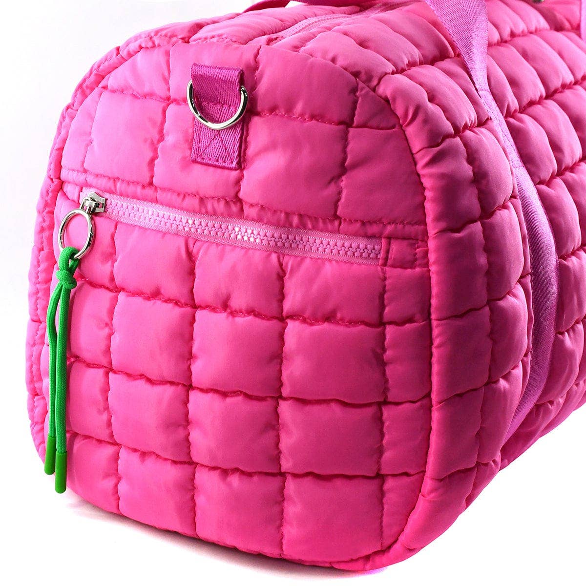 Pink Quilted Puffer Weekender