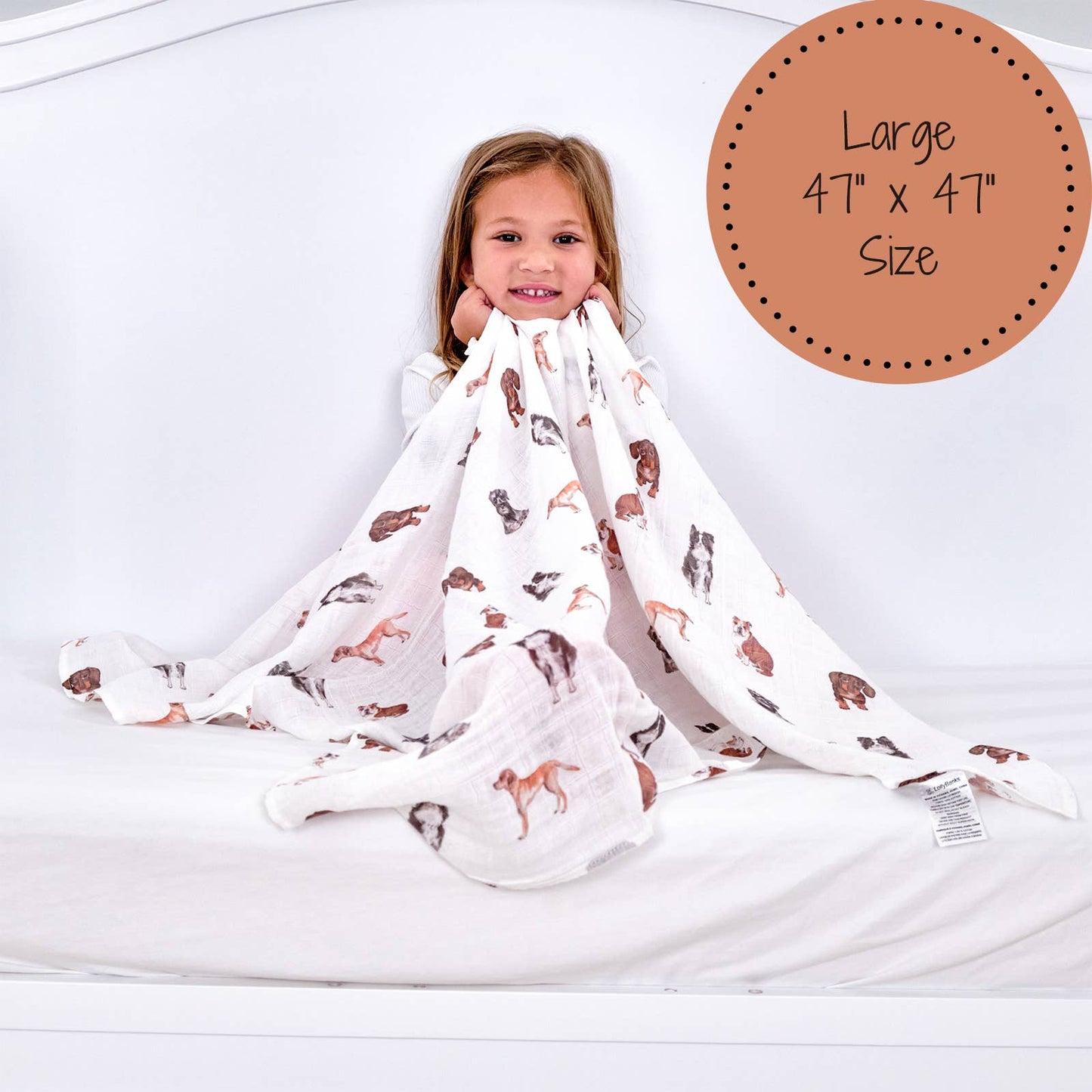 Adorable Dog Print Baby Muslin Swaddle Blanket