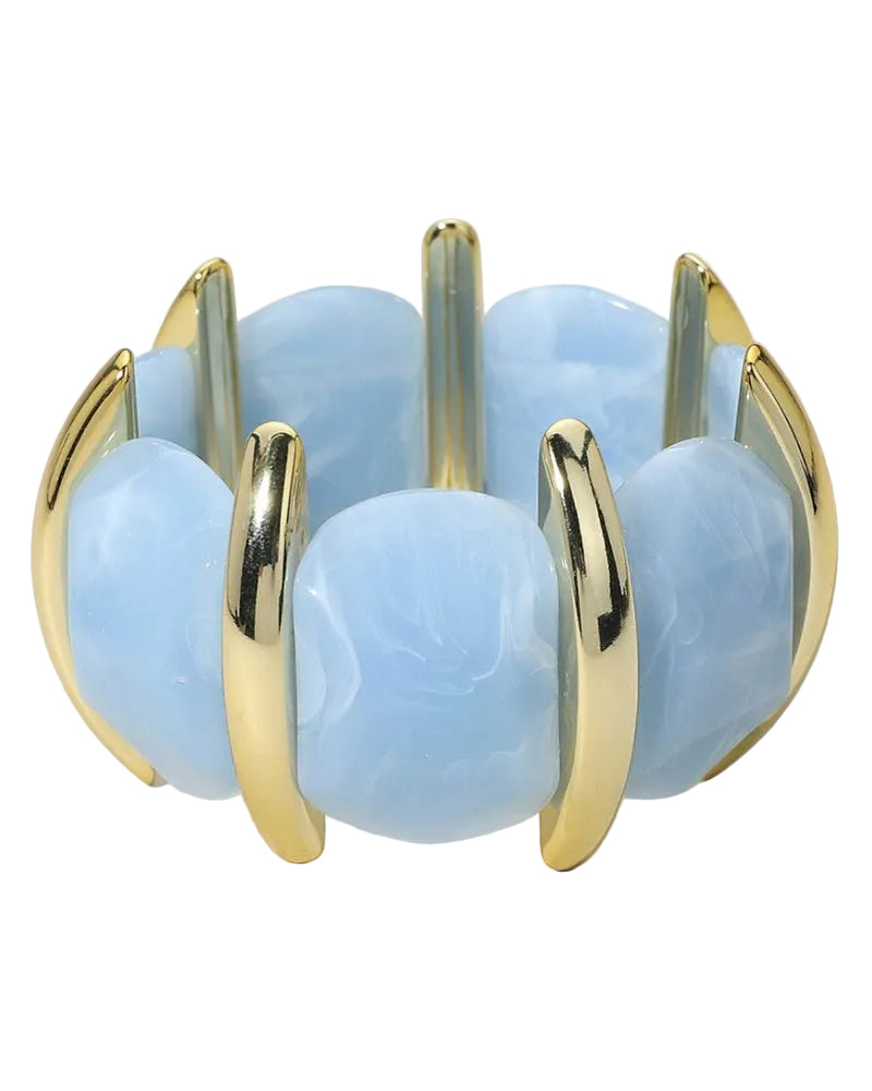 Light Blue Chunky Resin Stretch Bracelet