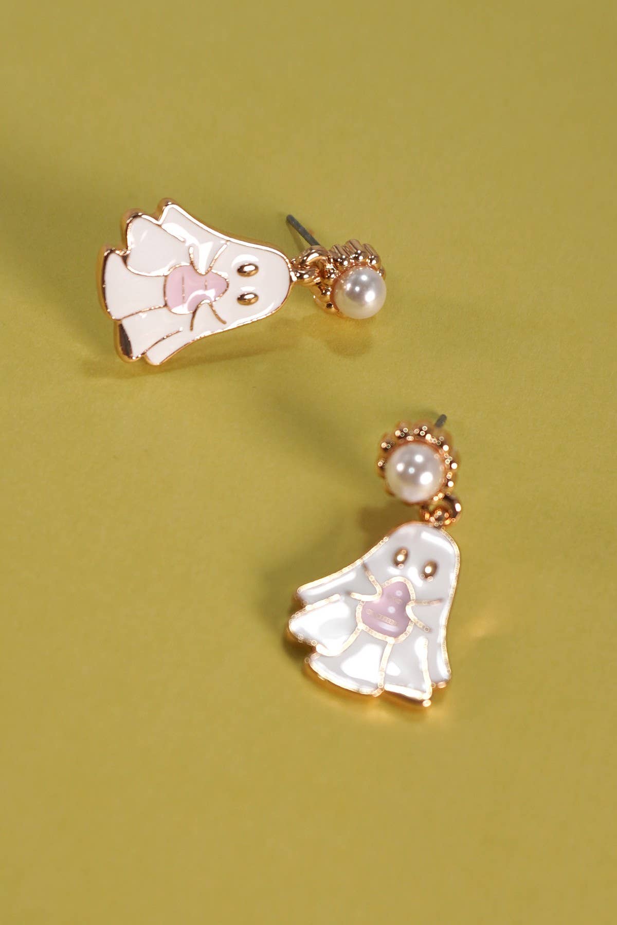 White Ghost Drop Pearl Earrings