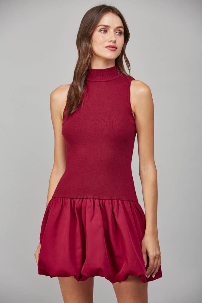 Bubble Skirt Sweater Dress