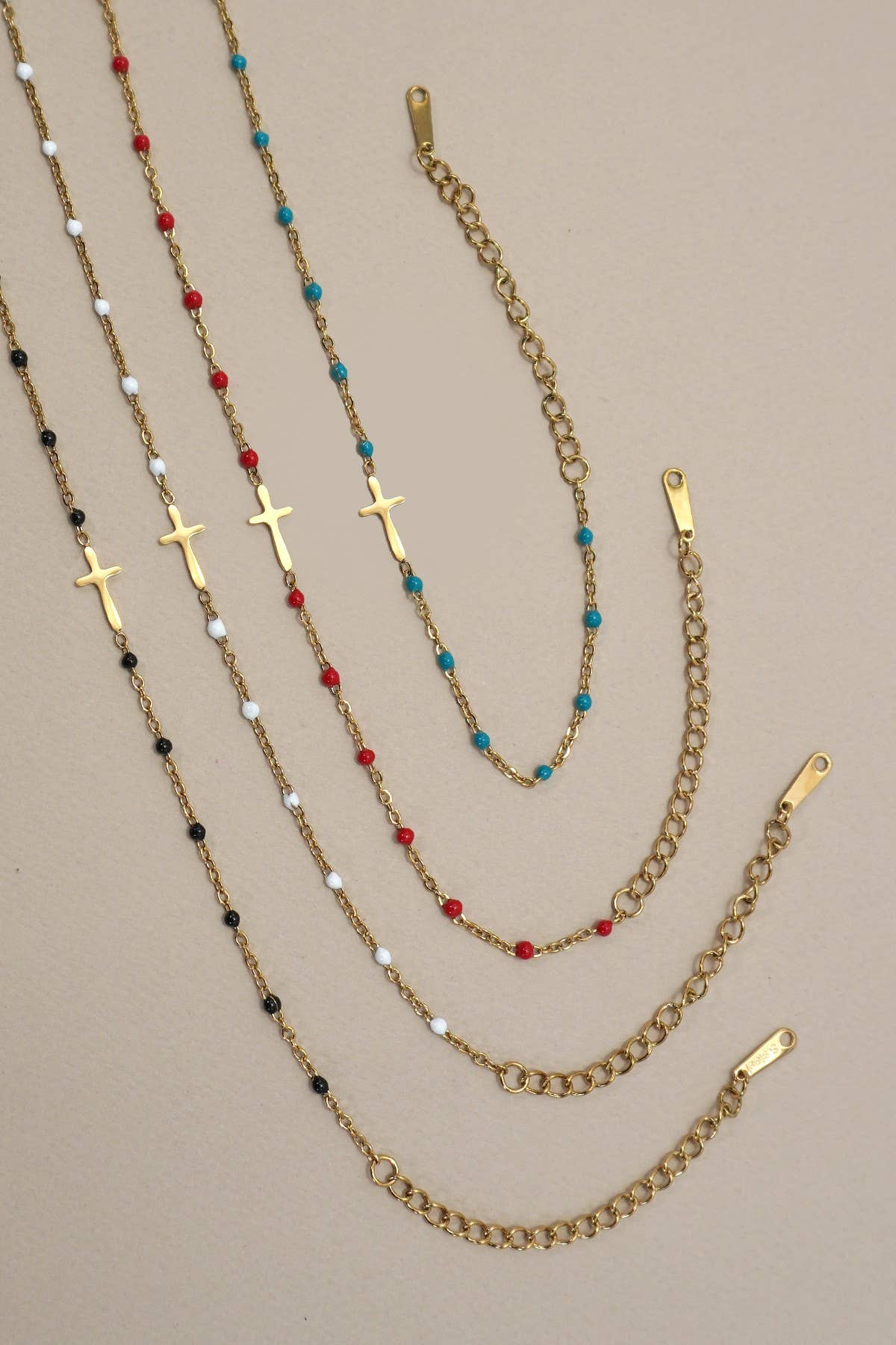 Delicate Enamel Cross Bracelets