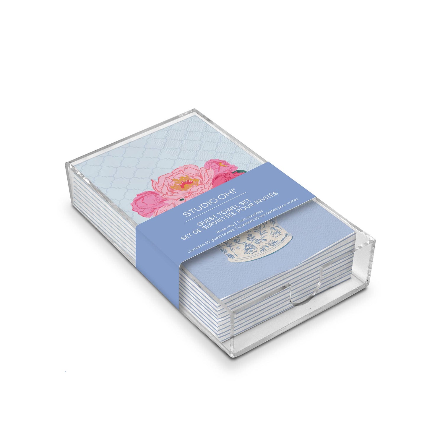 Bouquet on Blue Guest Towel Set
