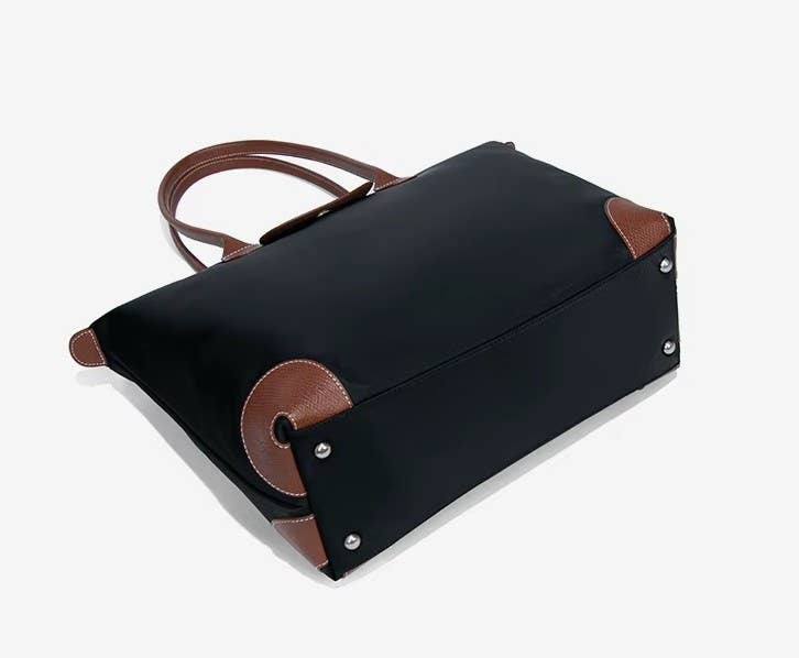 Trendy Nylon Top Zip Tote