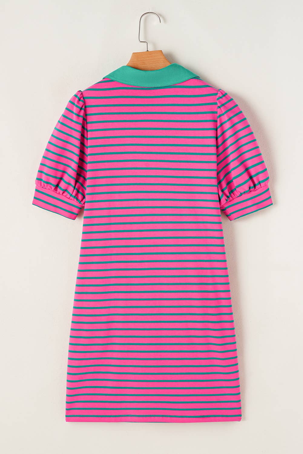 Stripe Collared Puff Dress