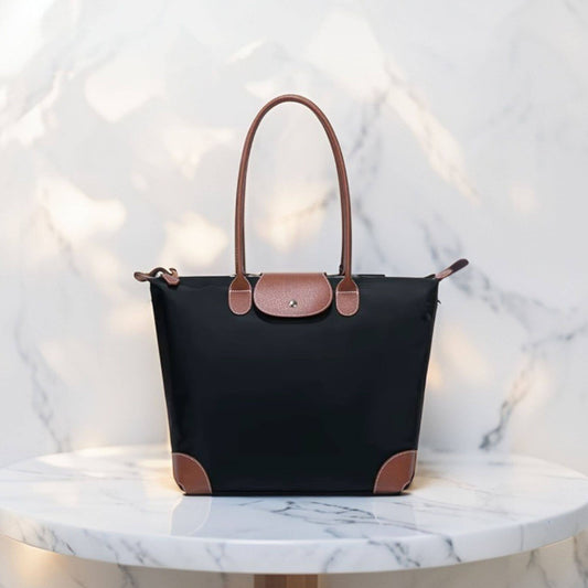 Trendy Nylon Top Zip Tote