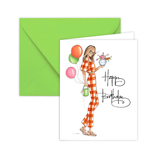 "May Gingham" Greeting Card