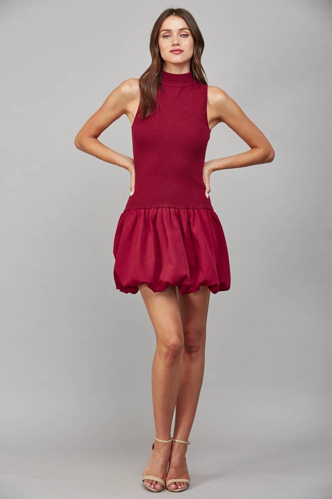 Bubble Skirt Sweater Dress