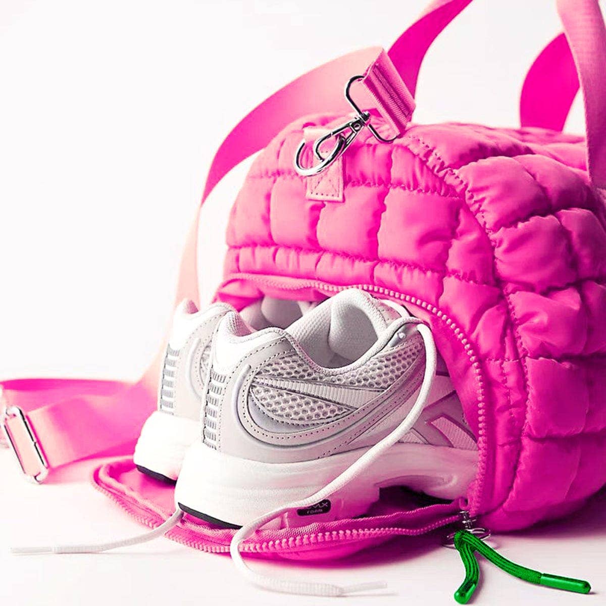 Pink Quilted Puffer Weekender