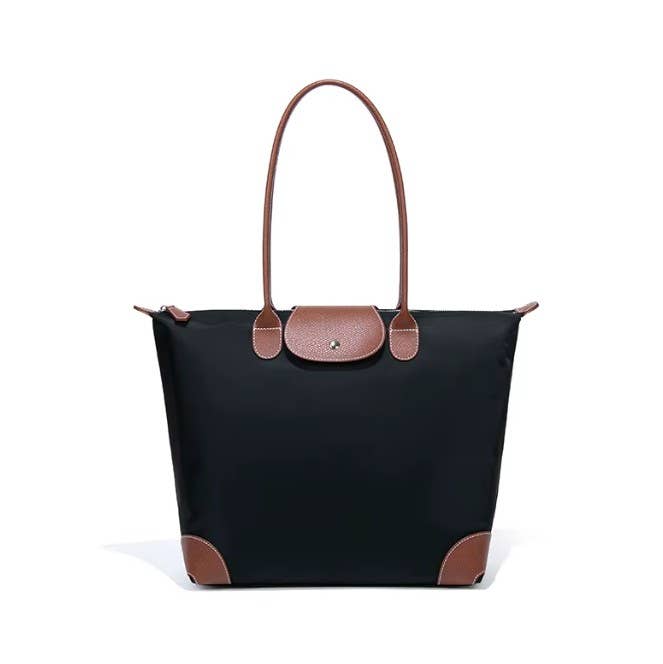 Trendy Nylon Top Zip Tote