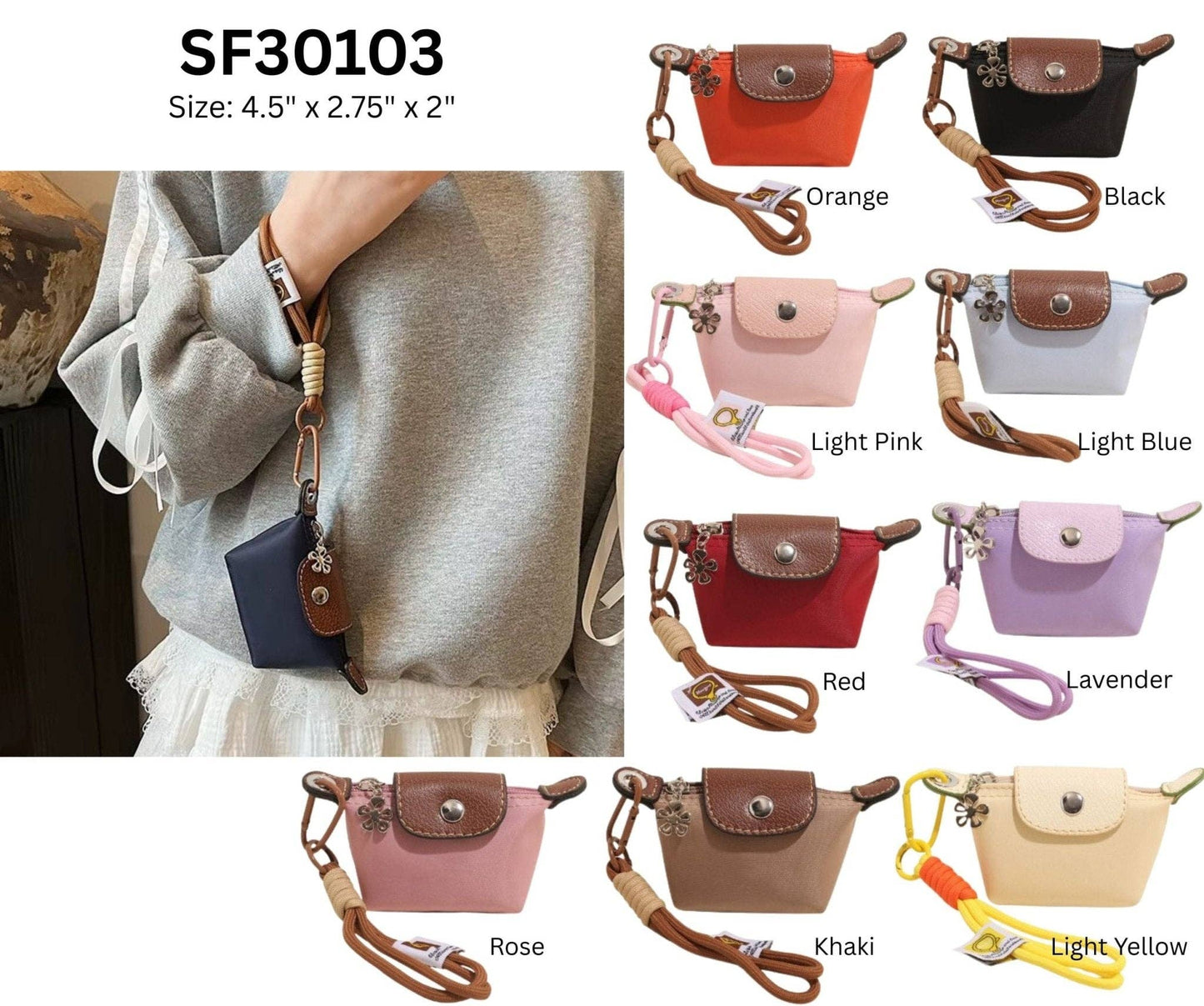 Nylon Mini Coin Pouch/Bag Charm