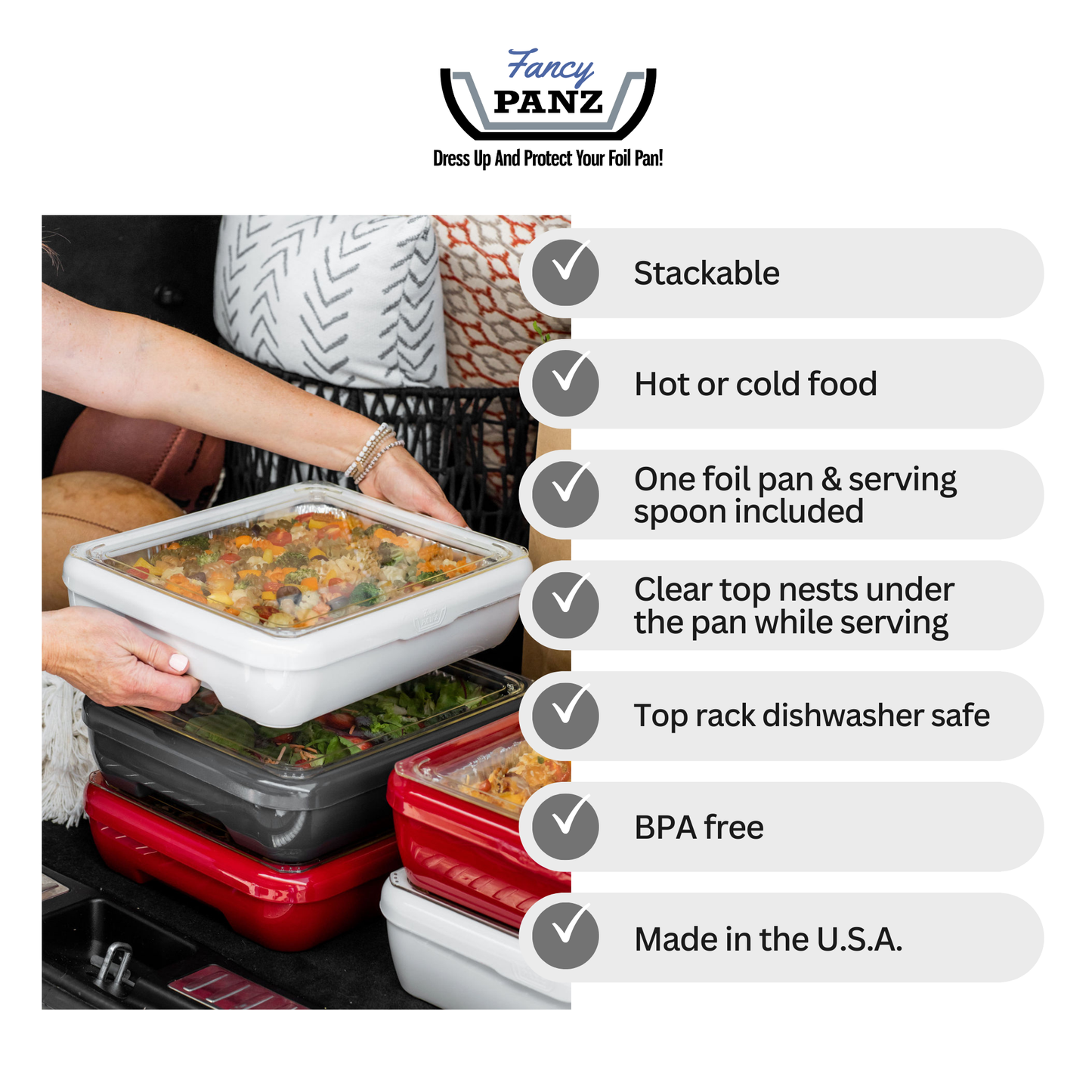 Game Day Pan Frame w/ Lid & Serving Spoon - Black
