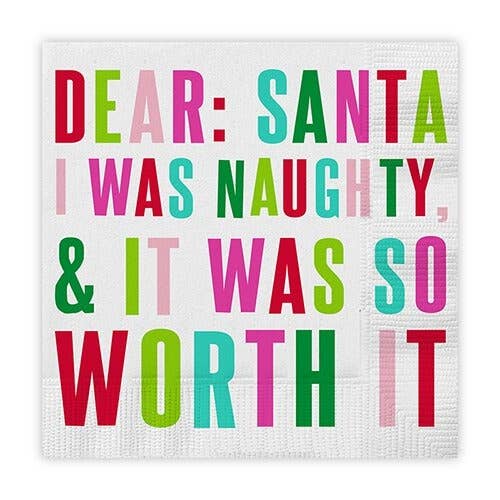 Dear Santa, I was Naughty Beverage Napkins