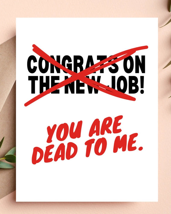 Funny New Job Card, Coworker Card