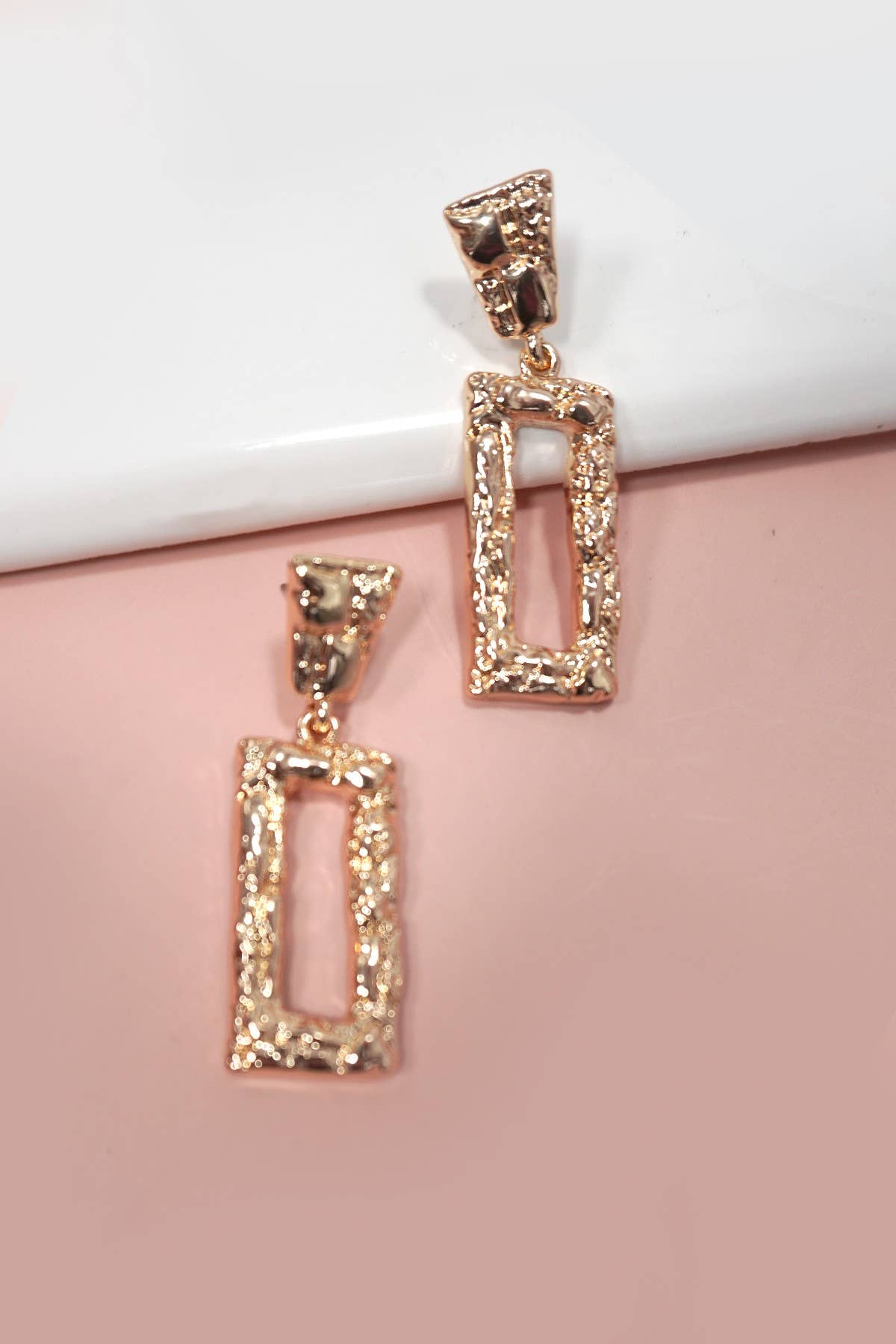 Hammered Rectangle Earrings