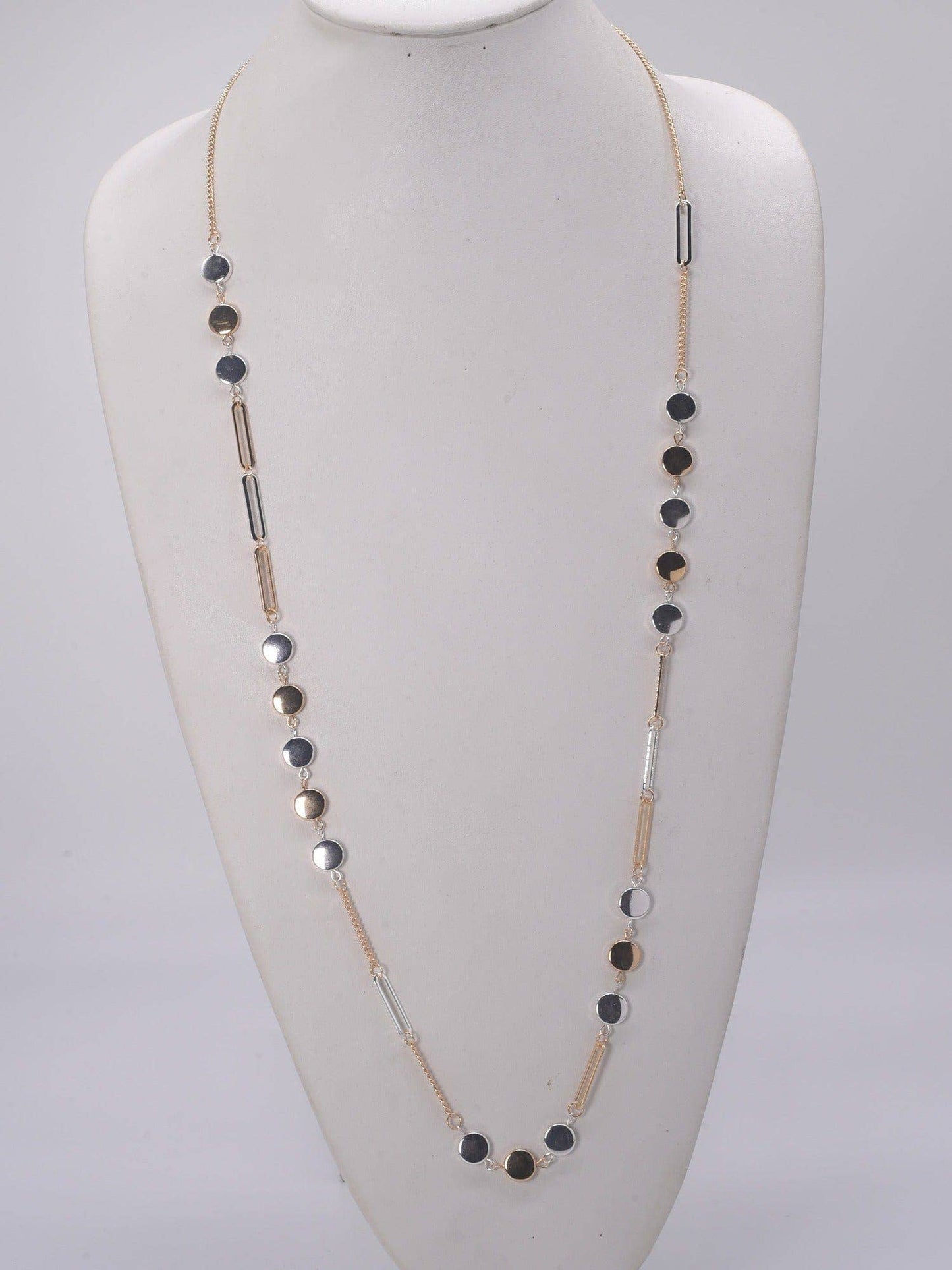 Multi Station Long Link & Chain Necklace