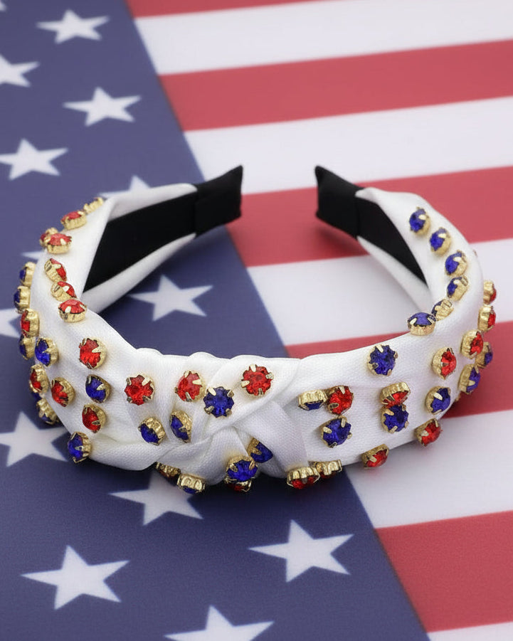 4th of July Glass Stone Headband
