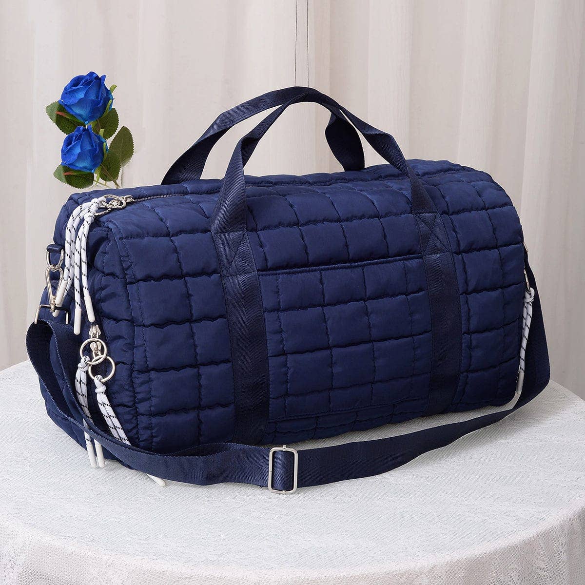 Green Quilted Puffer Weekender