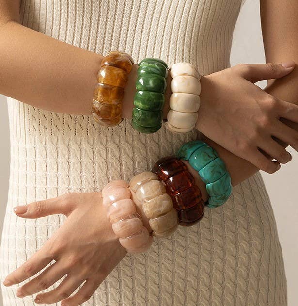 Bold Acrylic Stretch Cord Bracelets
