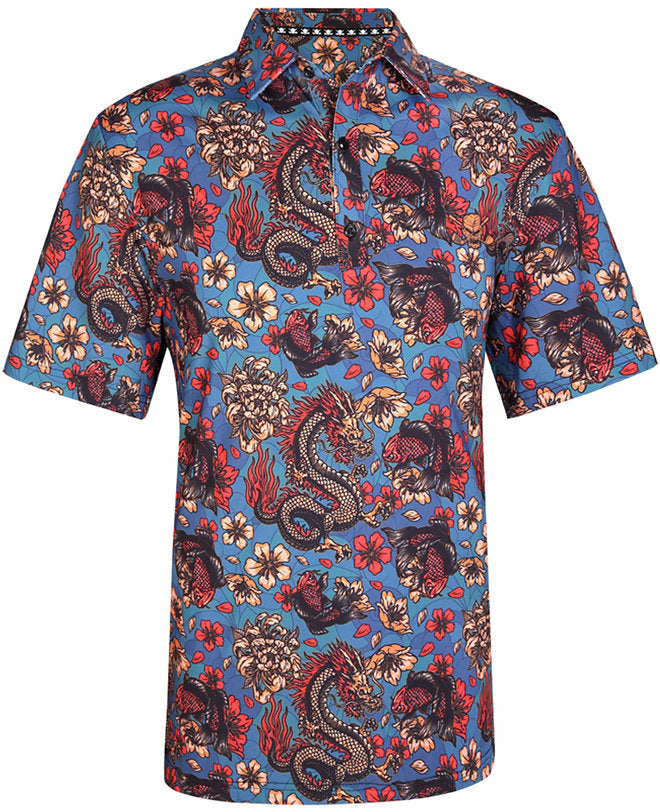 Dragon vs Koi Cool-Stretch Men's Golf Shirt
