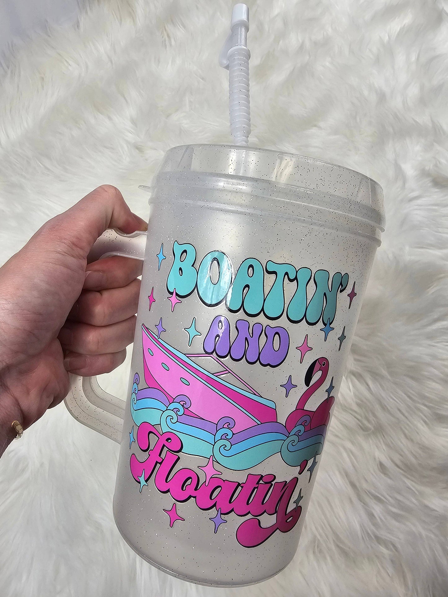 'Boatin and Floatin' Mega Trucker Mug 34oz