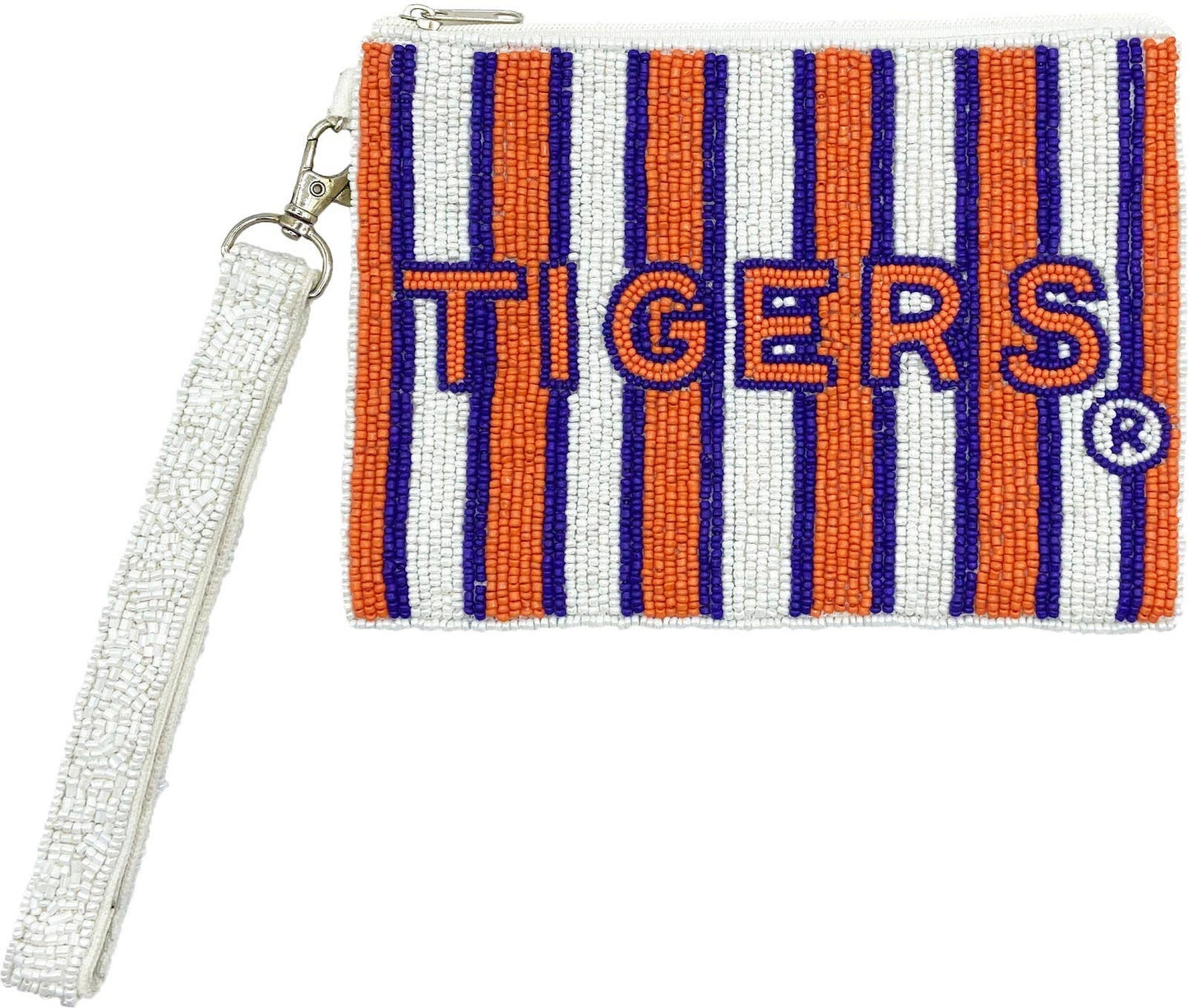 Tigers Striped Beaded Wristlet