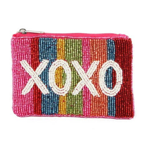 XOXO Beaded Coin Purse