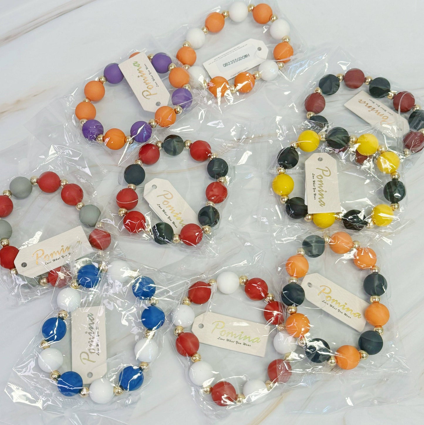 Game Day Ball Bead Stretch Bracelets